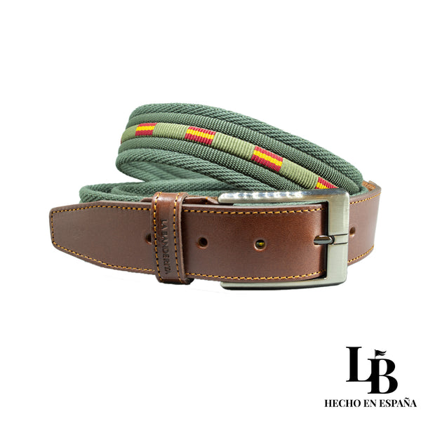 Cinturón Verde España Tela y Piel