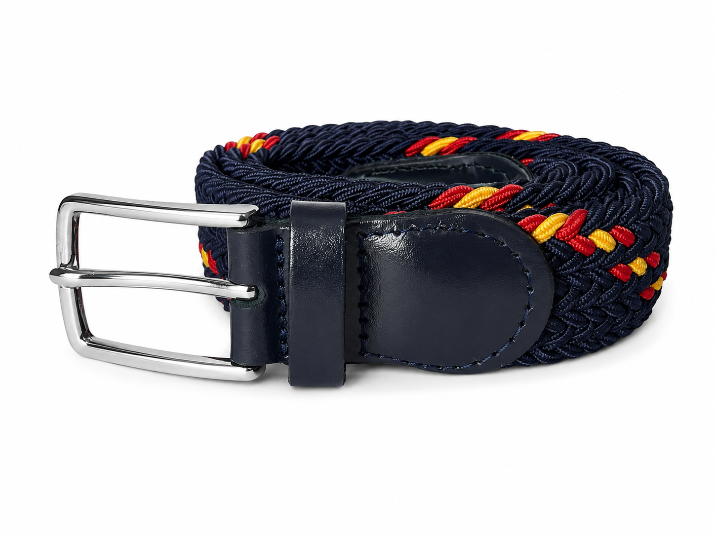 cinturon trenzado elastico espana azul