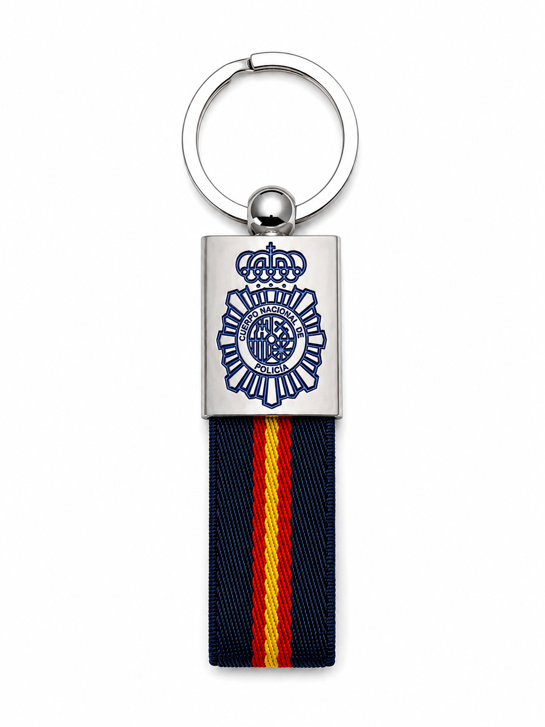 Llavero tela azul metálico policía nacional