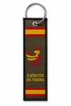 Llavero Tela Doble Cara Ejército de Tierra — Fondo Verde y Negro