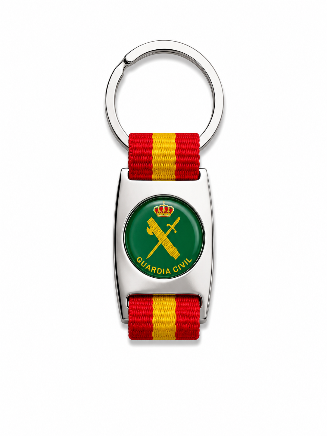 Llavero Metálico Guardia Civil con Banda de Tela