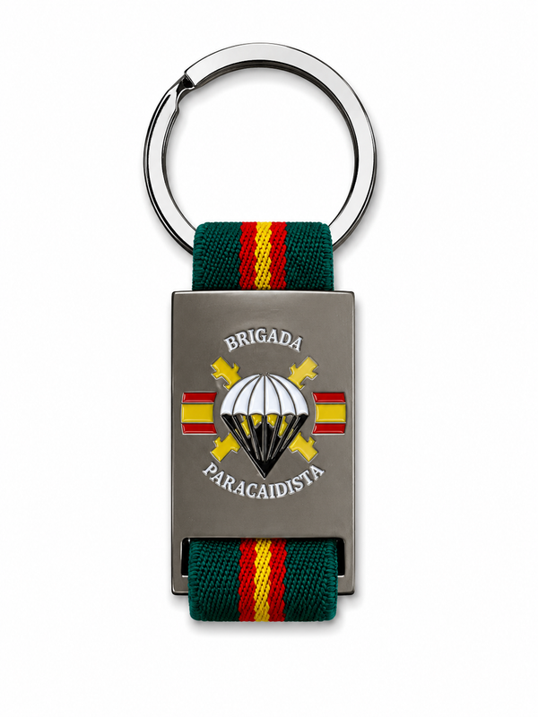 Llavero BRIPAC — Placa Metálica Grande Grabado Láser con Lona Bandera de España