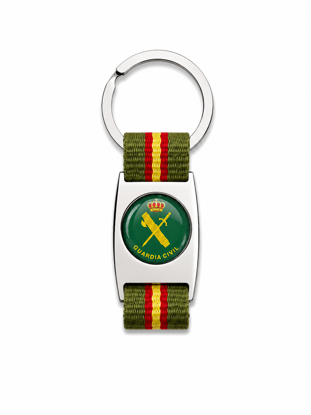 Llavero Metálico Guardia Civil con Banda de Tela