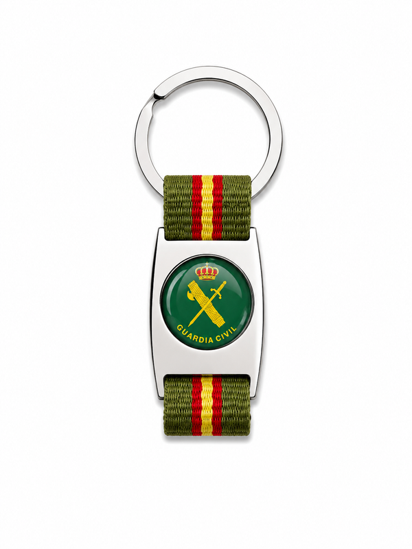 Llavero Metálico Guardia Civil con Banda de Tela
