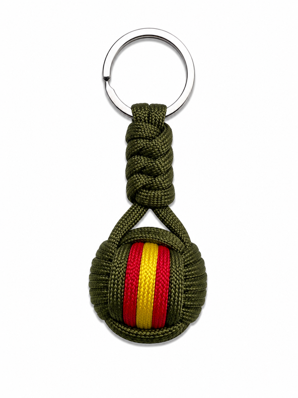 Llavero Paracord España Grande – Bola Trenzada Hecha a Mano