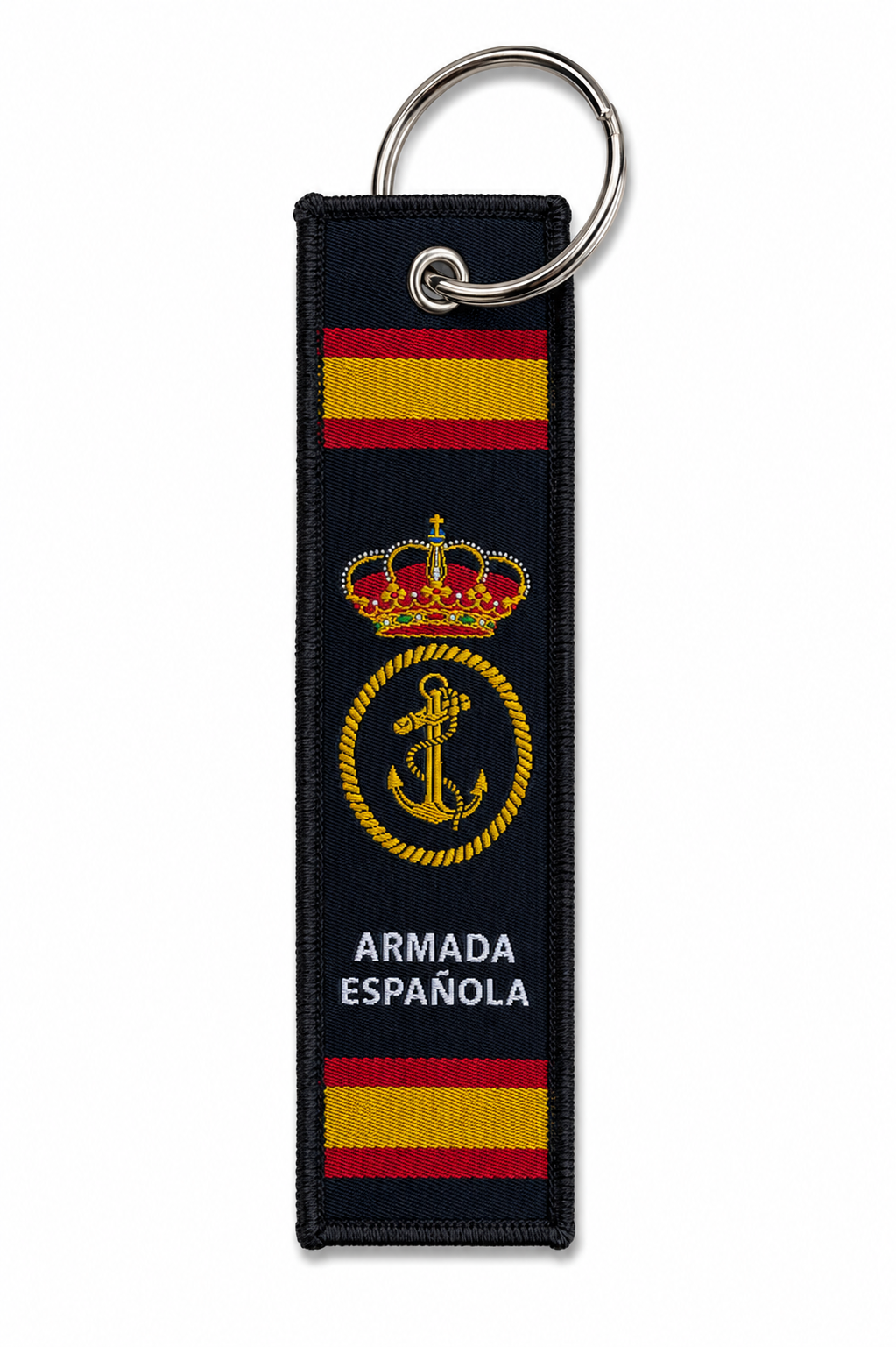 Llavero Tela Doble Cara Armada Española — Escudo y Bandera de España