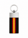 Llavero Tela con Placa Metálica y Franja Bandera de España