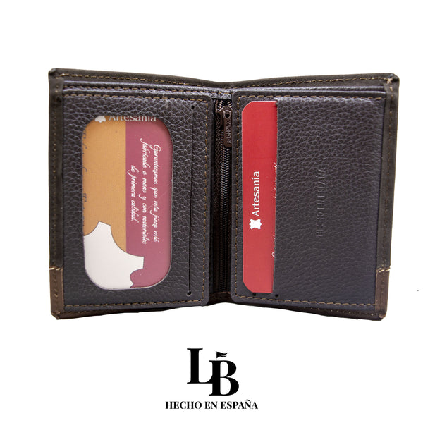 Cartera España Piel Cuero Marrón | Hecha en España