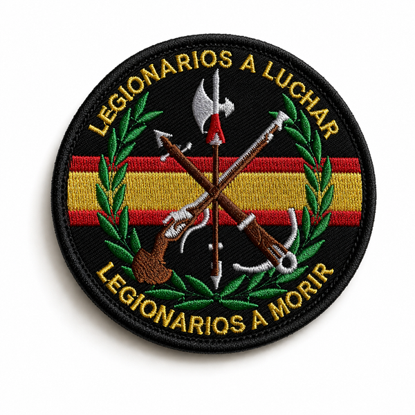 Parche La Legión Española | Bordado Circular Velcro Ø 8 cm