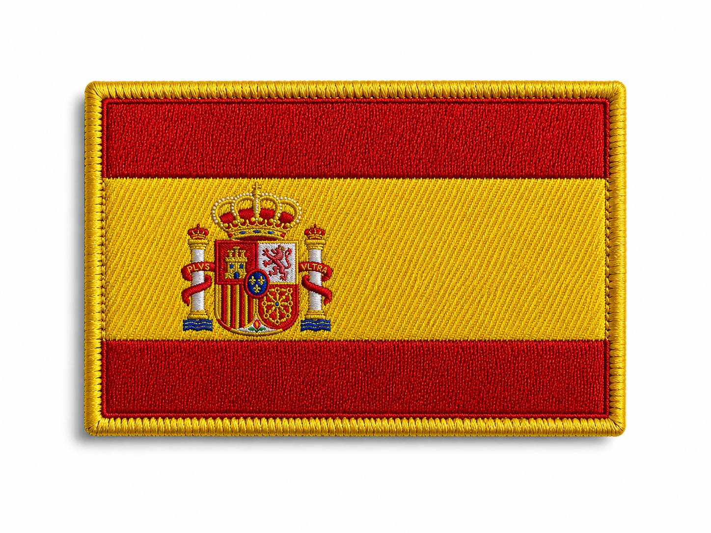 Parche Bandera de España con Escudo | Bordado Termosellado 5,5x3,5 cm