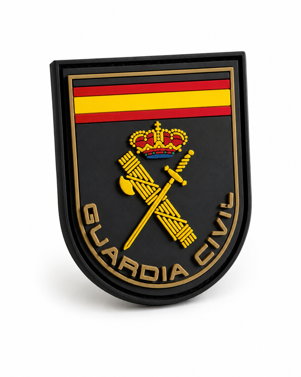 Parche Guardia Civil | Velcro Bordado Escudo Negro 6x8 cm