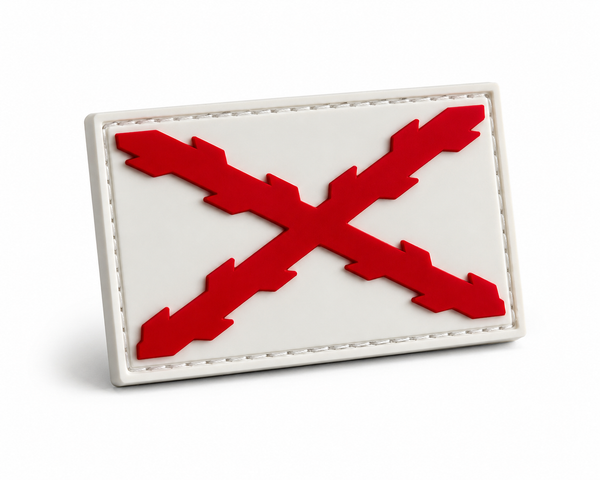 Parche Cruz de Borgoña | PVC Velcro Rectangular 8x4,7 cm