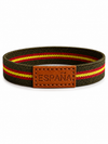Pulsera España Ancha Fondo Negro | Goma Elástica
