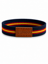 Pulsera España Ancha Fondo Negro | Goma Elástica