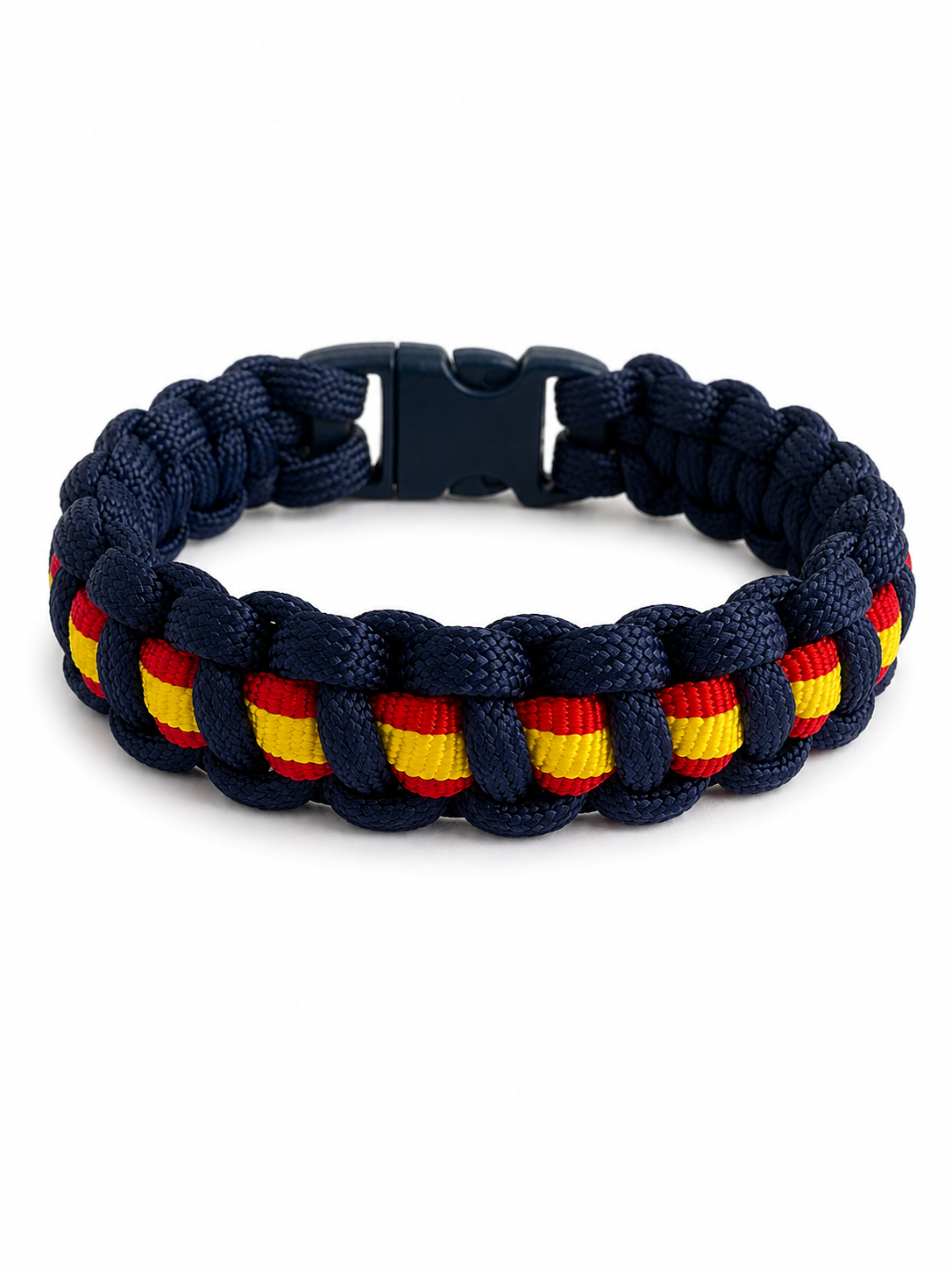 Pulsera de Paracord con Bandera de España | Cuerda Técnica Trenzada