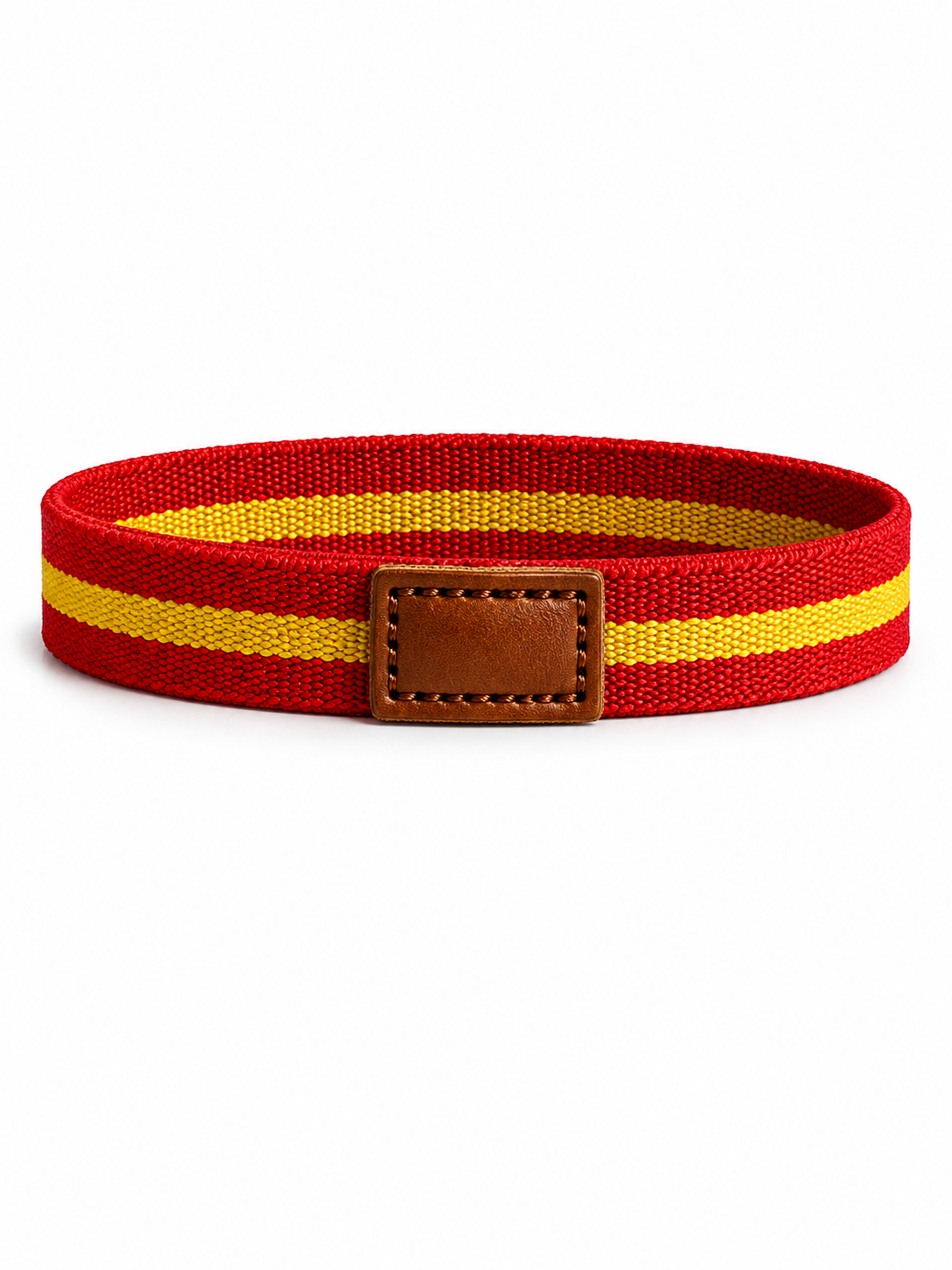 Pulsera de Goma Elástica con Parche de Piel y Bandera de España