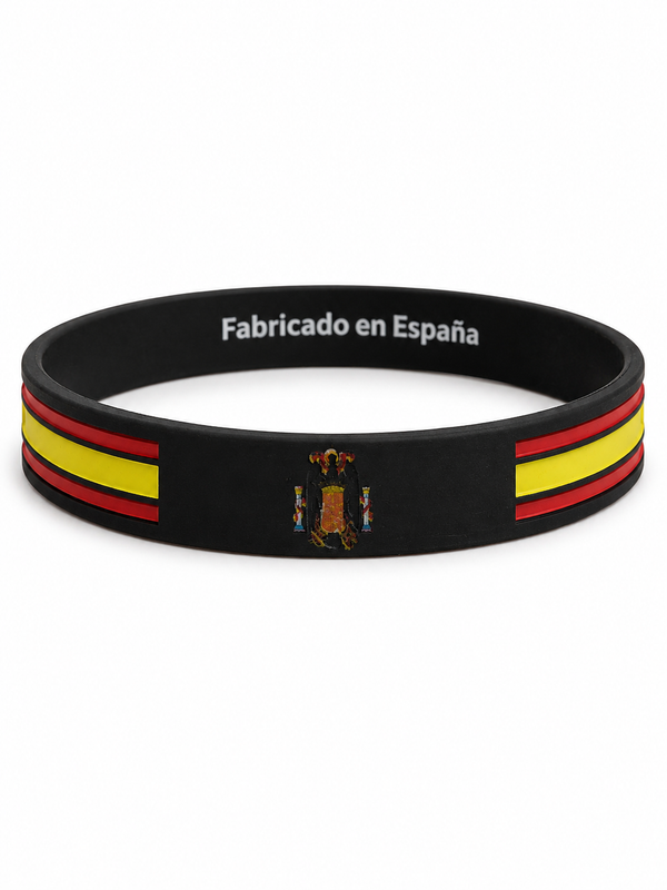 Pulsera de Silicona con Águila de San Juan y Bandera de España | Fabricada en España