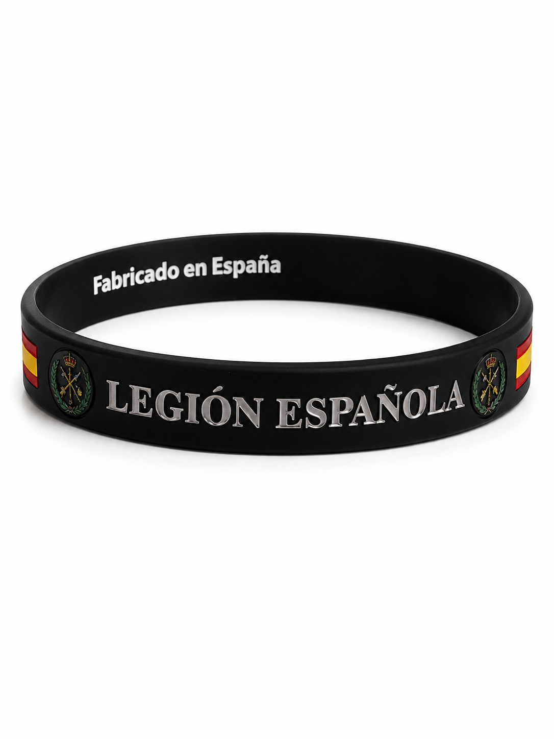 Pulsera Legión Española | Silicona Negra «Legionarios a Morir» y Bandera de España