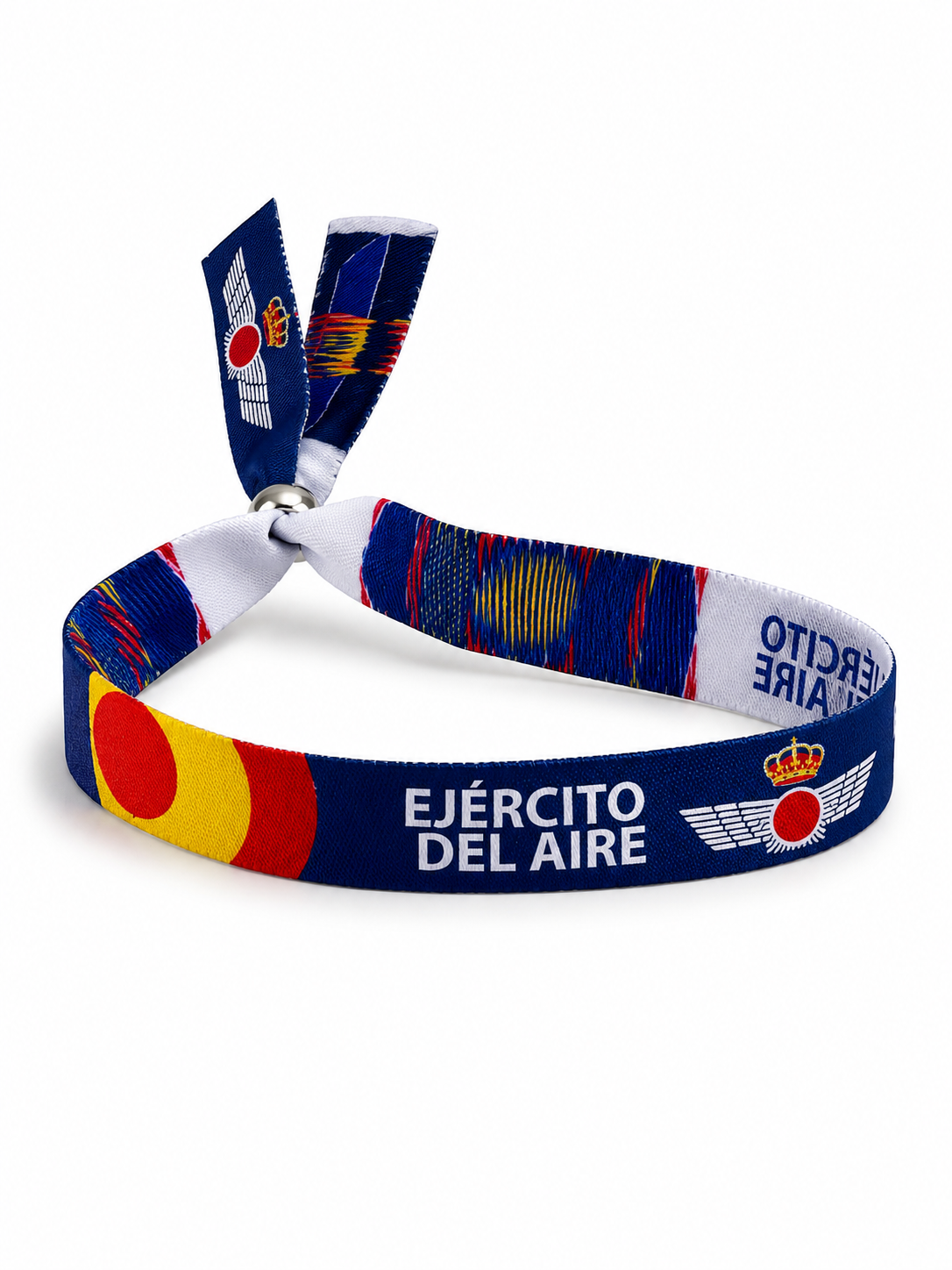 Pulsera Ejército del Aire | Tela Azul con Emblema Bordado y Bandera de España