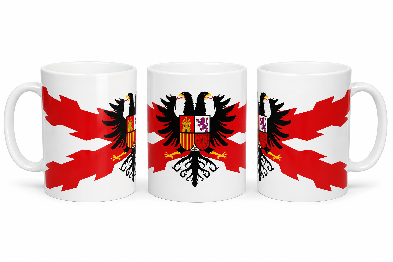 Taza Águila Bicéfala | Cruz de Borgoña y Escudo Imperial de España