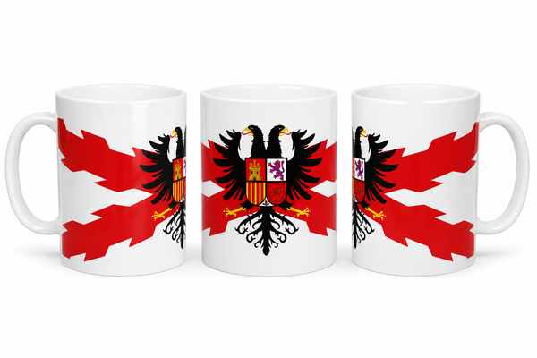 Taza Águila Bicéfala | Cruz de Borgoña y Escudo Imperial de España