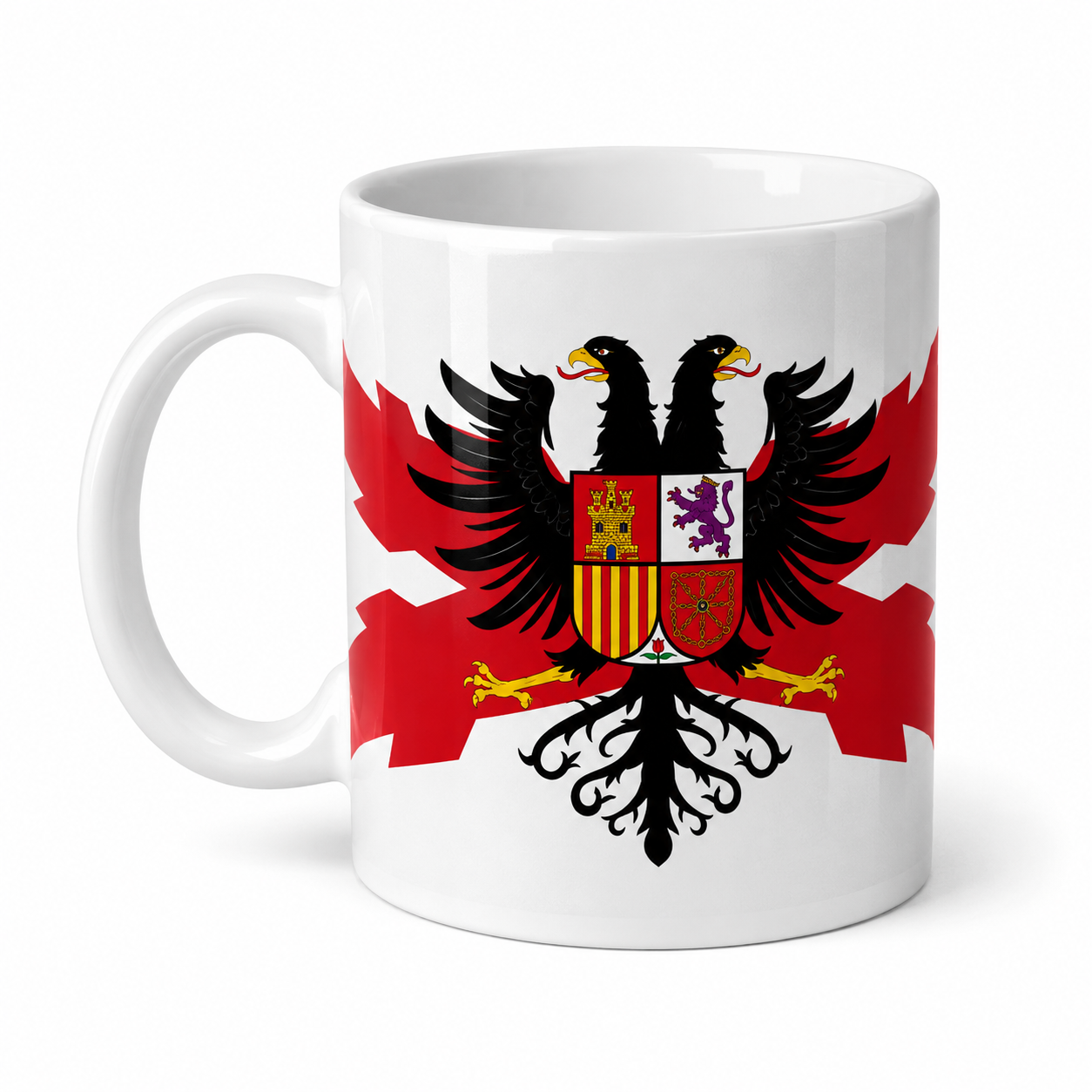 Taza Águila Bicéfala | Cruz de Borgoña y Escudo Imperial de España