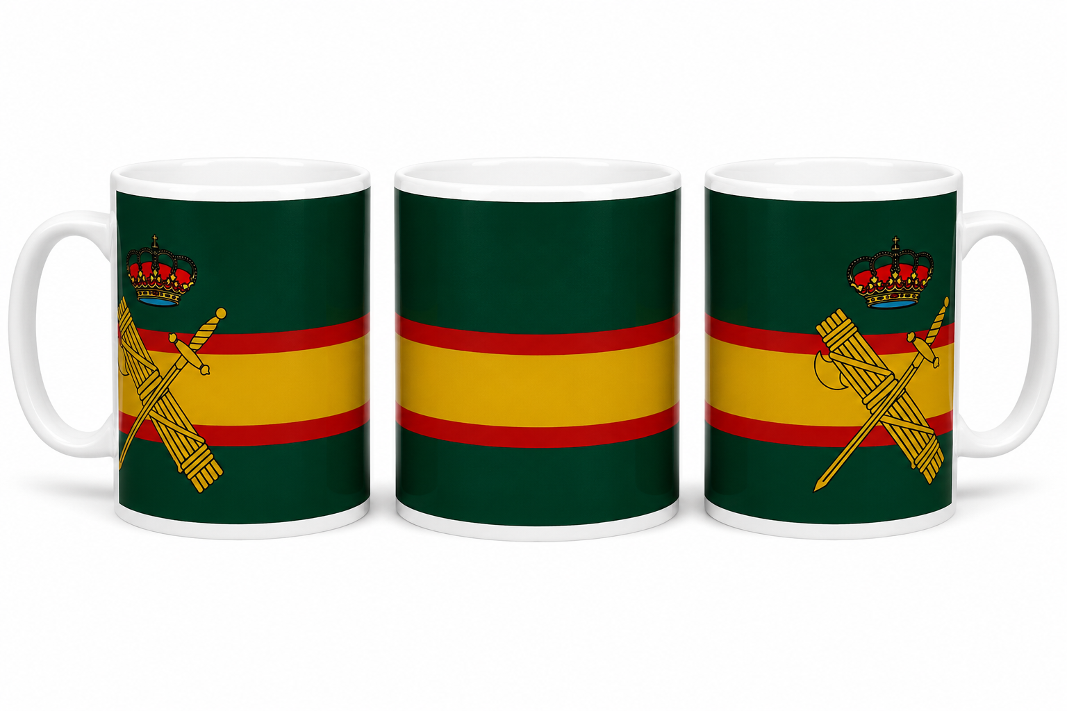 Taza Guardia Civil | Verde con Emblema y Bandera de España