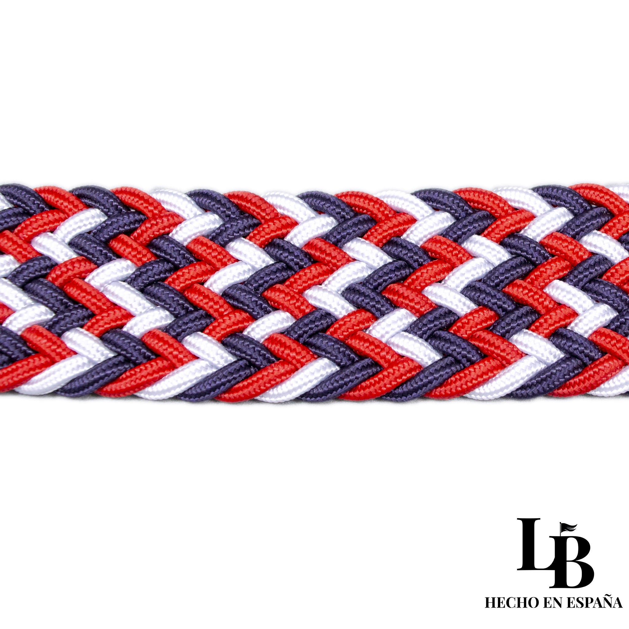 Cinturón Elástico Trenzado Rojo y Azul - Comodidad y Estilo Casual