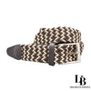 Cinturón Elástico Trenzado Marrón y Beige - Comodidad y Estilo Casual