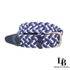 Cinturón Elástico Trenzado Azul y Blanco - Comodidad y Estilo Casual