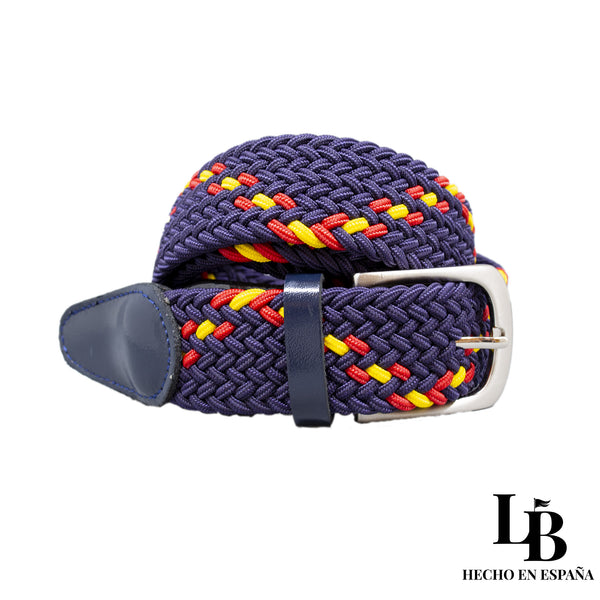 Cinturón Elástico Trenzado Azul España - Comodidad y Estilo Casual