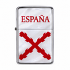 Mechero Estilo Zippo Cruz de Borgoña – España Fondo Plateado